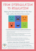 From Dysregulation to Regulation  -  Helping the Overwhelmed Child find Calm within the School Environment - Summer Course 2022